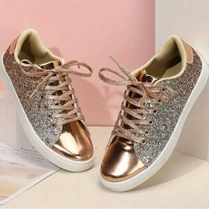 Forever Link Gold and Silver Glitter Sneakers